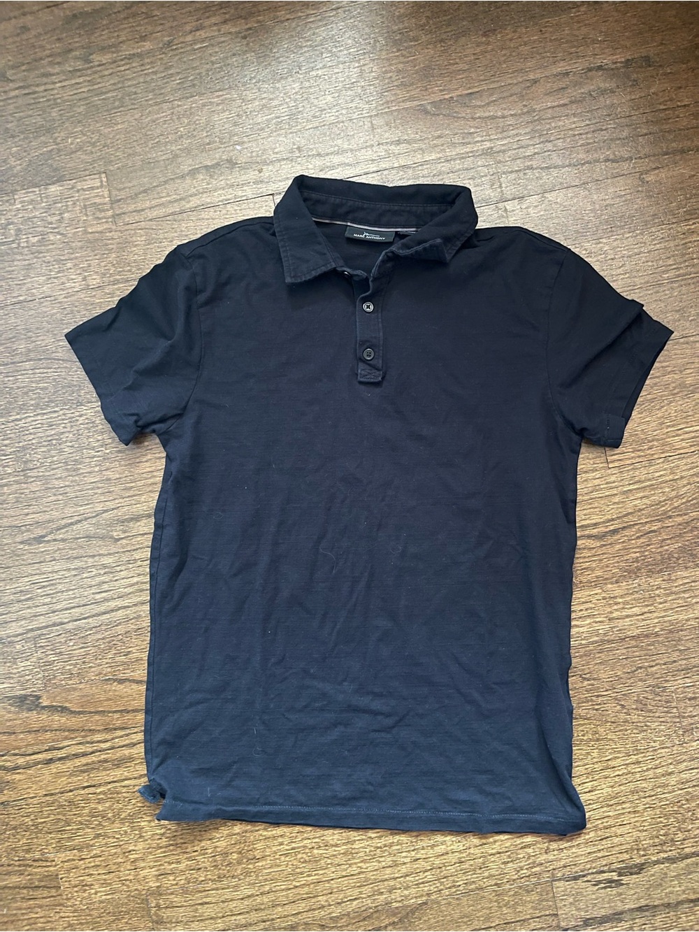 Marc Anthony Men's Black Polo with Three-Button Placket